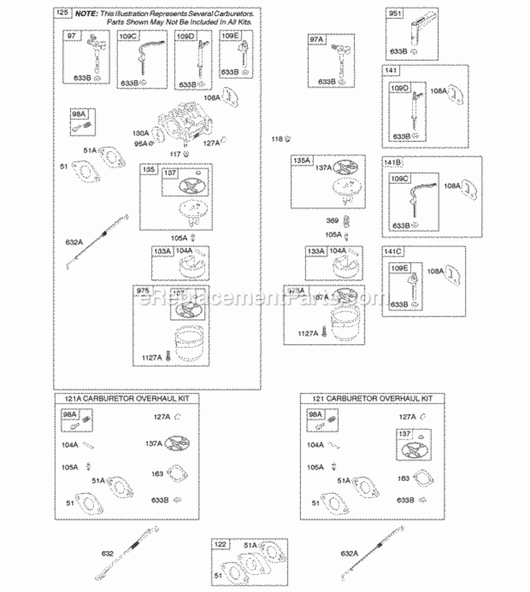 Carburetor Kit - Carburetor Overhaul Diagram and Parts List for 212312-0100-E9  Briggs and Stratton Engine